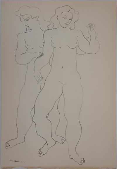 Bernard MILLERET : Les danseuses nues - Lithographie signée 2