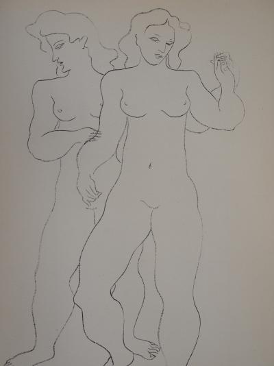 Bernard MILLERET : Les danseuses nues - Lithographie signée 2