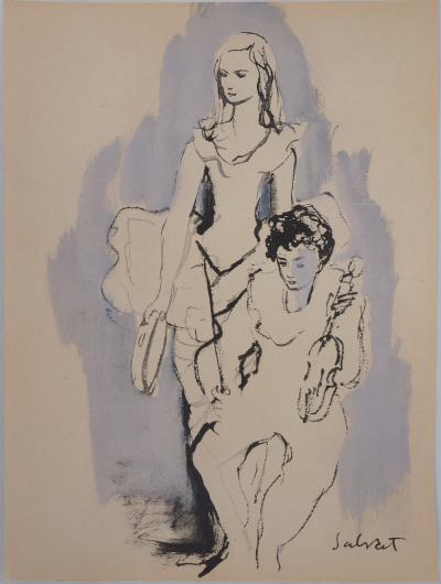 François MARTIN-SALVAT (d’après) : En attendant le spectacle - Lithographie signée 2