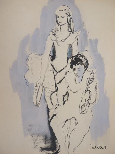 François MARTIN-SALVAT (d’après) : En attendant le spectacle - Lithographie signée 2