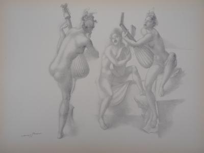Mariano ANDREU (d’après) : Les trois musiciennes - Lithographie Signée 2