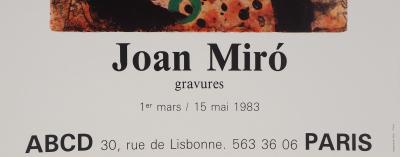 Joan MIRO (d’après) : Joan Miro gravures - Affiche originale d’époque 2