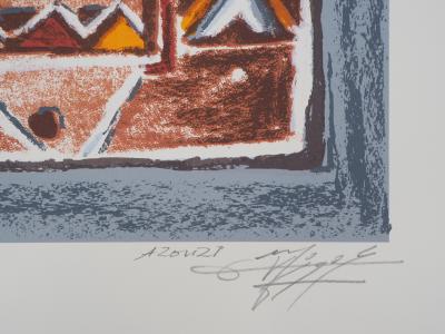 Mohammed Azouzi : Composition abstraite - Lithographie Originale Signée 2