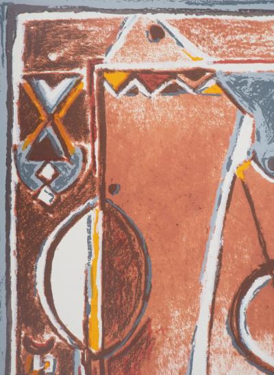 Mohammed Azouzi : Composition abstraite - Lithographie Originale Signée 2