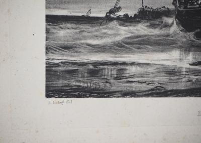 Eugène ISABEY : Marée basse II - Lithographie Originale Signée 2