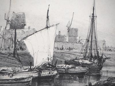 Eugène ISABEY : Souvenirs, bord de canal - Lithographie 2