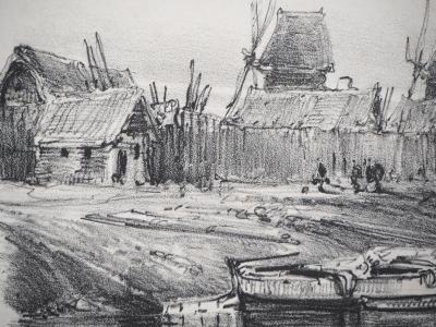 Eugène ISABEY : Souvenirs, bord de canal - Lithographie 2