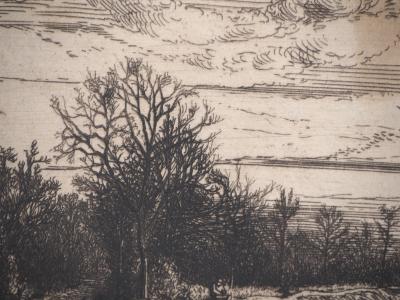 Charles Emile JACQUES : Lisière de bois - Eau forte Originale Signée 2