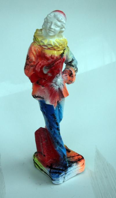 SPACO sculpture pierrot red mask  street art 2