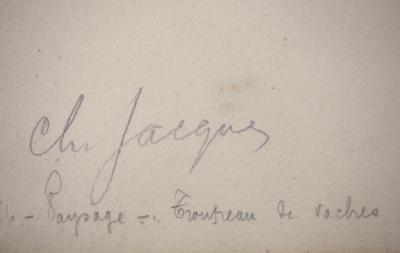 Charles Emile JACQUES : Paysage troupeau de vaches - Eau forte Originale Signée 2