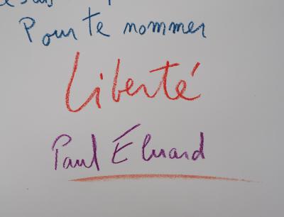 Paul ELUARD (d’après) : Liberté - Lithographie Signée 2