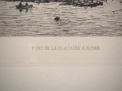 Maxime LALANNE : Charente Maritime , Port de la Plataine à Royan  - Eau forte Originale Signée 2