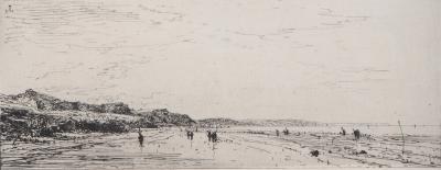 Maxime LALANNE : Bretagne, Une grande plage  - Eau forte Originale Signée 2