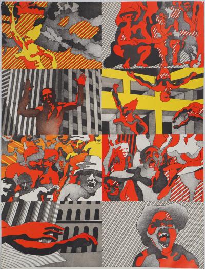 Henri CUECO : Les hommes rouges - Lithographie, 1974 2