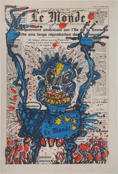 Jean KIRAS : Le bonhomme du Monde - Lithographie Originale Signée 2