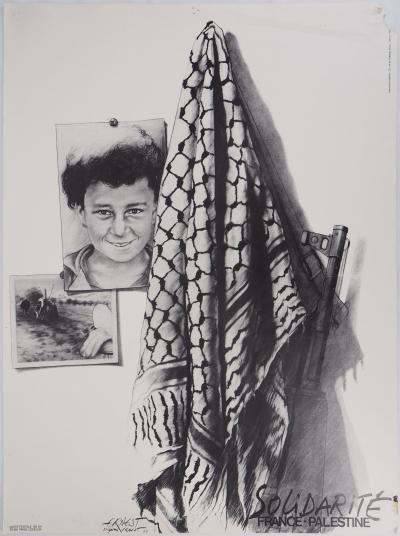 Ernest PIGNON-ERNEST : Solidarité : France-Palestine - Affiche originale d’époque 2