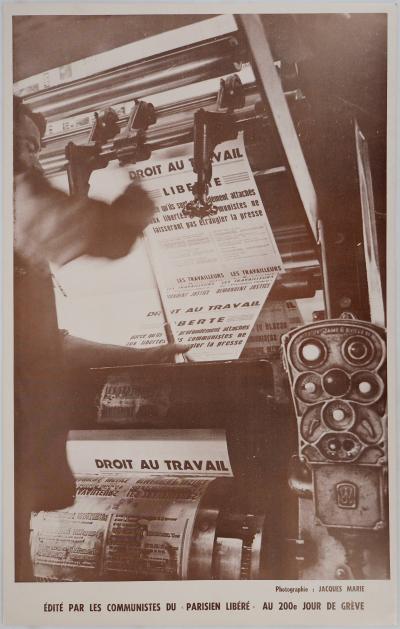 Jacques Marie : Grève de la Presse - Affiche originale d’époque (Communisme) 2