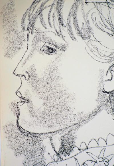 Maurice BARRAUD - Femme de profil - Lithographie originale signée 2