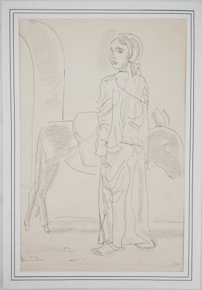 Maurice BARRAUD - Provence, Femme avec un âne - Lithographie originale signée 2