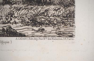Marcellin DE GROISELLIEZ : Avelghen près de Courtray - Eau forte Originale Signée 2