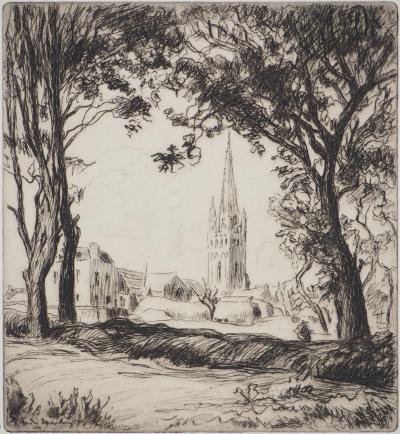 André DAUCHEZ  : Paysage - Eau forte Originale Signée 2
