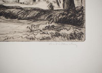André DAUCHEZ  : Paysage - Eau forte Originale Signée 2