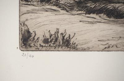 André DAUCHEZ  : Paysage - Eau forte Originale Signée 2