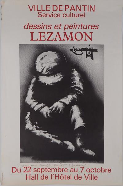 LEZAMON : Repos - Affiche originale d’époque dédicacée 2