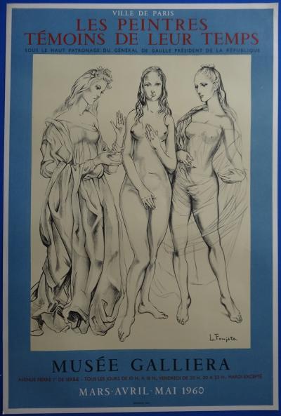 Tsuguharu FOUJITA - Les trois Graces, 1960, Lithographie originale 2