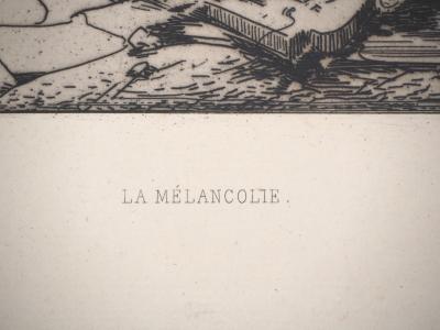 François Nicolas CHIFFLART : La mélancolie - Eau forte Originale 2