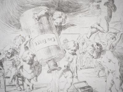 Eugène BURNAND : Angelots (L’Illustration Nouvelle) - Eau forte Originale 2