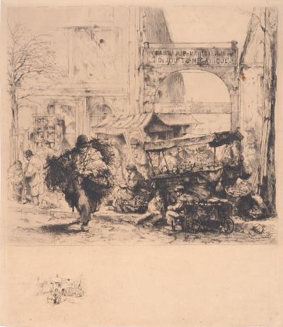 Auguste BROUET : Une matinée avenue de Clichy - Eau forte Originale 2