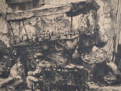 Auguste BROUET : Une matinée avenue de Clichy - Eau forte Originale 2