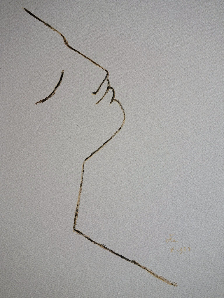 Jean COCTEAU Tr umerprofil Signierte Lithographie Barnebys
