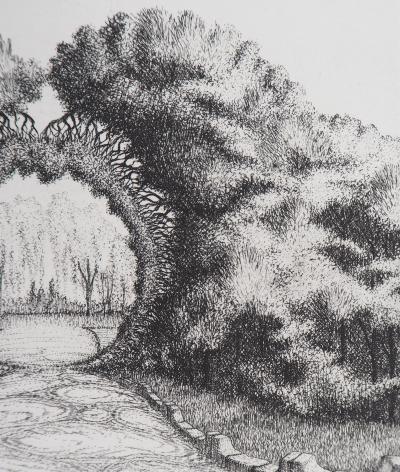 François HOUTIN : Entrée Est du jardin des délices - Gravure Originale Signée 2