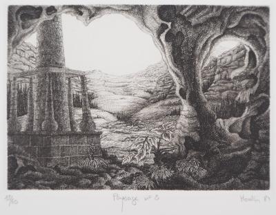 François HOUTIN : Paysage n°2 - Gravure Originale Signée 2