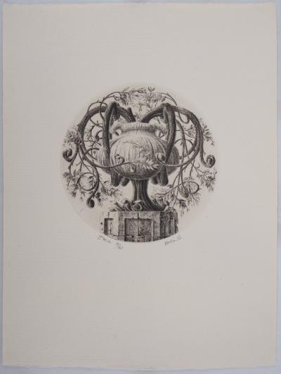 François HOUTIN : 2nd vase - Gravure Originale Signée 2