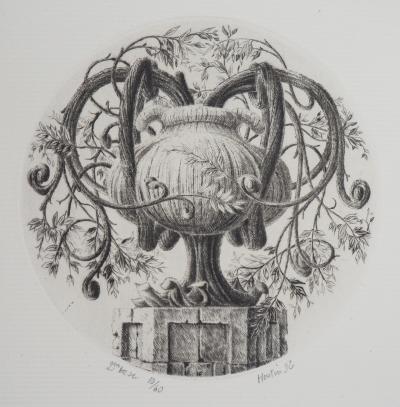 François HOUTIN : 2nd vase - Gravure Originale Signée 2