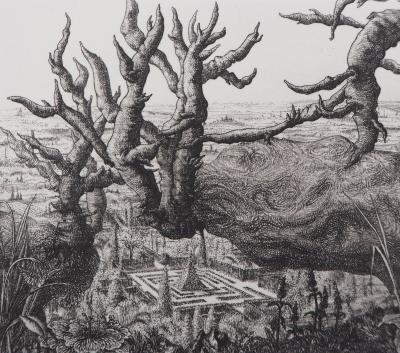 François HOUTIN : Paysage n°1 - Gravure Originale Signée 2