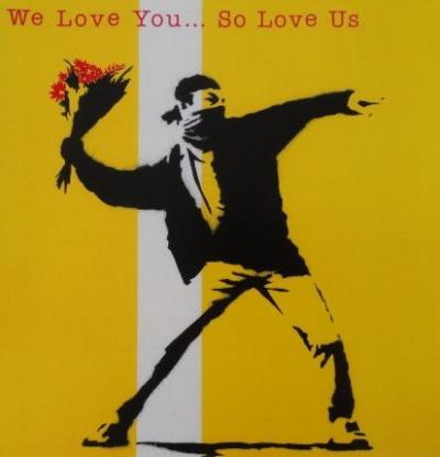 BANKSY (d’après) - Flower thrower, 2000, Lithographie 2