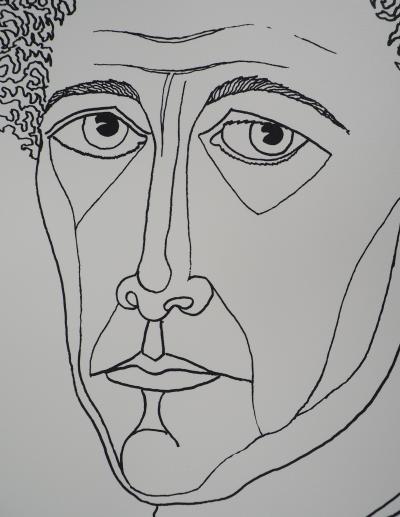 Jean MARAIS - Portrait of Jean Cocteau - Original Signed Lithograph 2