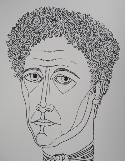 Jean MARAIS - Portrait of Jean Cocteau - Original Signed Lithograph 2