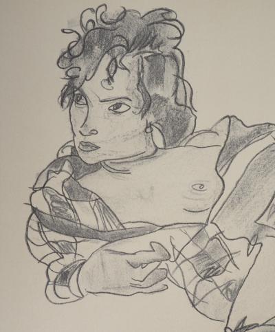 Egon SCHIELE (d’après) : Nu provocant - Lithographie Signée 2
