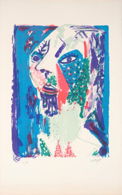 Bernard LORJOU : Visage - Lithographie originale signée 2