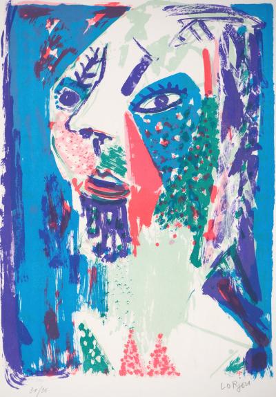 Bernard LORJOU : Visage - Lithographie originale signée 2