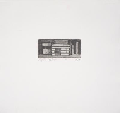 Naftali RAKUZIN : Accumulation de livres (N5) - Gravure originale signée 2