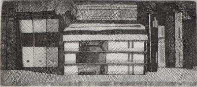 Naftali RAKUZIN : Accumulation de livres (N5) - Gravure originale signée 2