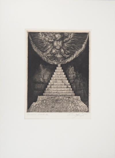 Ernst FUCHS : La pyramide de la nuit - Gravure originale signée 2