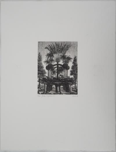 François HOUTIN - Jardin suspendu n°3, 1984 - Gravure Originale Signée 2