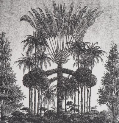 François HOUTIN - Jardin suspendu n°3, 1984 - Gravure Originale Signée 2